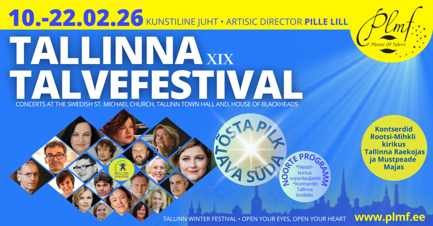 XIX Tallinna Talvefestival 10.-22.02.2026Rootsi-Mihkli kirik10.02 kl 15PIDULIKUD TROMPETIHELIDNeeme Ots ja noored trompetitalendidNikita Sednev, Tõnu Markus Rõõ