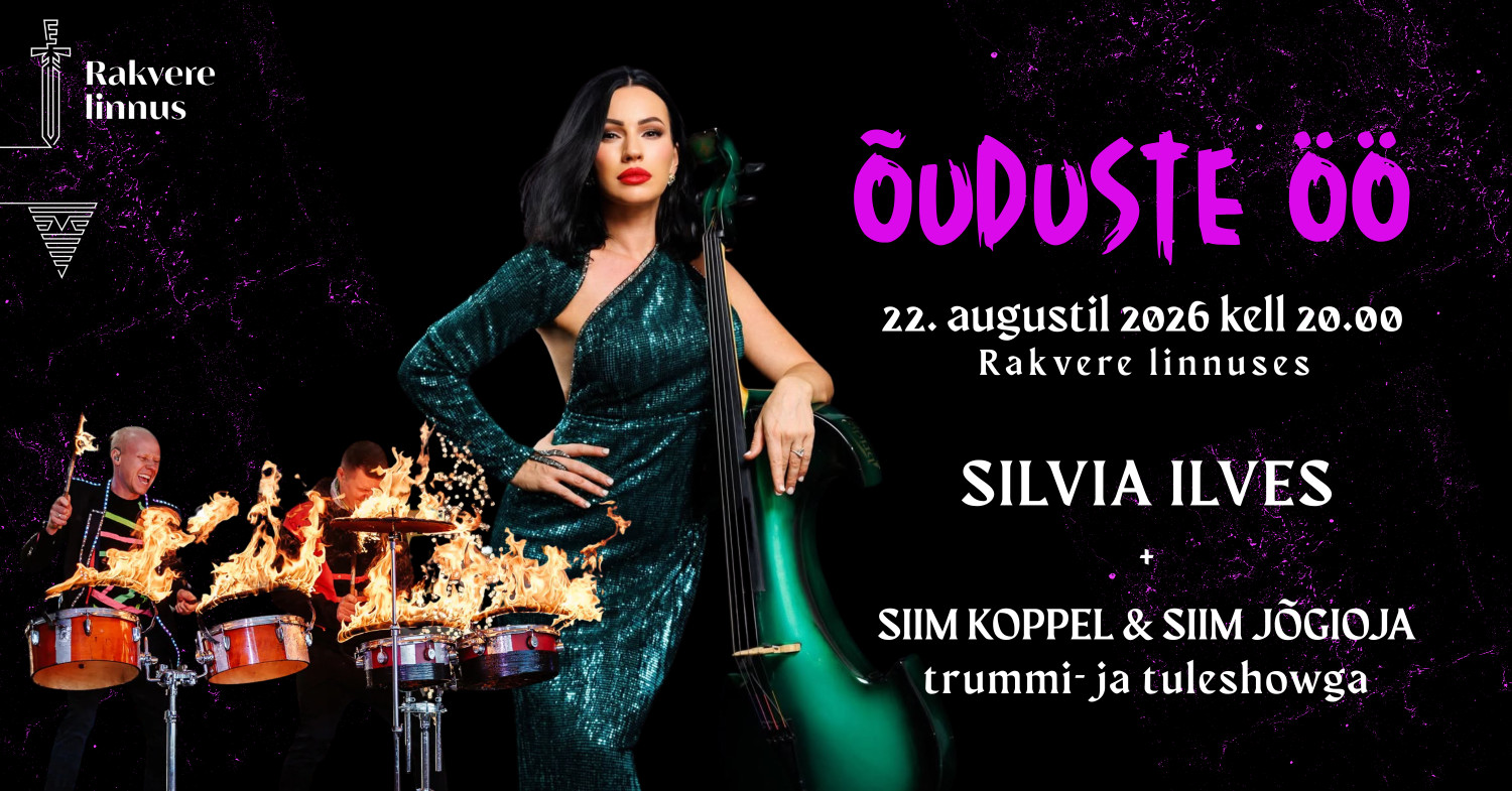 ÕUDUSTE ÖÖ tuleb taas! 22. augustil kell 20.00 ootab hirmuäratav ja judinaid tekitav Rakvere linnus, kus toimub aasta kõige koletum sündmus! Vinge trummi- ja tu
