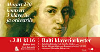 W.A. Mozart 270 Holdre Lossis - kontsert kolmele klaverile ja kammerorkestrile