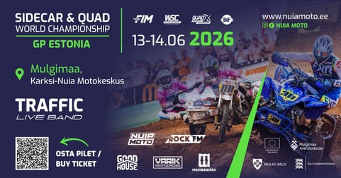 1-päeva pilet 14.06.26 / Külgkorvide motokrossi ja quadide maailmameistrivõistluste etapp Karksi-Nuia Motokeskuses