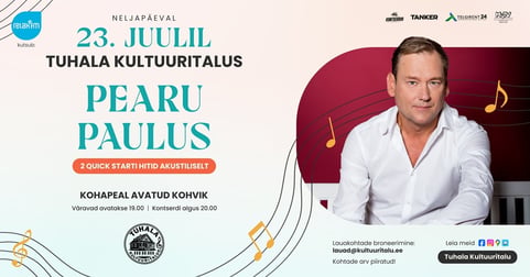 Pearu Paulus - 2 Quick Start hitid akustiliselt / Kontserdid Tuhala Kultuuritalus 2026