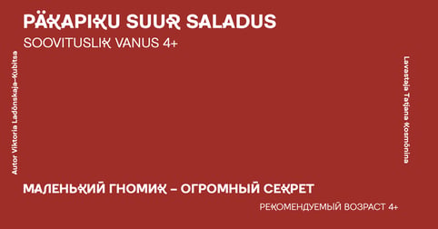 Väike päkapikk suur saladus / Маленький гномик - огромный секрет / Südalinna Teater