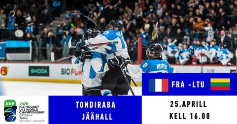 FRA - LTU / IIHF U18 meeste jäähoki MM I divisjoni B-grupi turniir Tallinnas