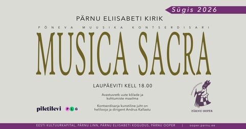 Abonementpääse. Musica Sacra sügis 2026