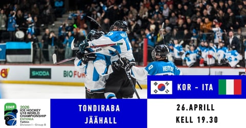 KOR - ITA / IIHF U18 meeste jäähoki MM I divisjoni B-grupi turniir Tallinnas