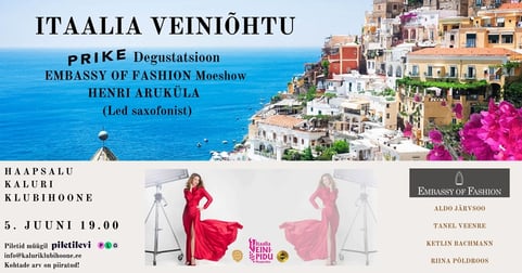 Itaalia Veiniõhtu ja suur Moeshow Haapsalu Kaluri Klubihoones