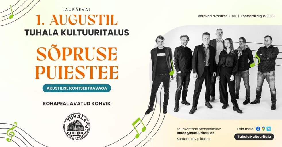 Sõpruse Puiestee - akustiline erikontsert / Kontserdid Tuhala Kultuuritalus 2026