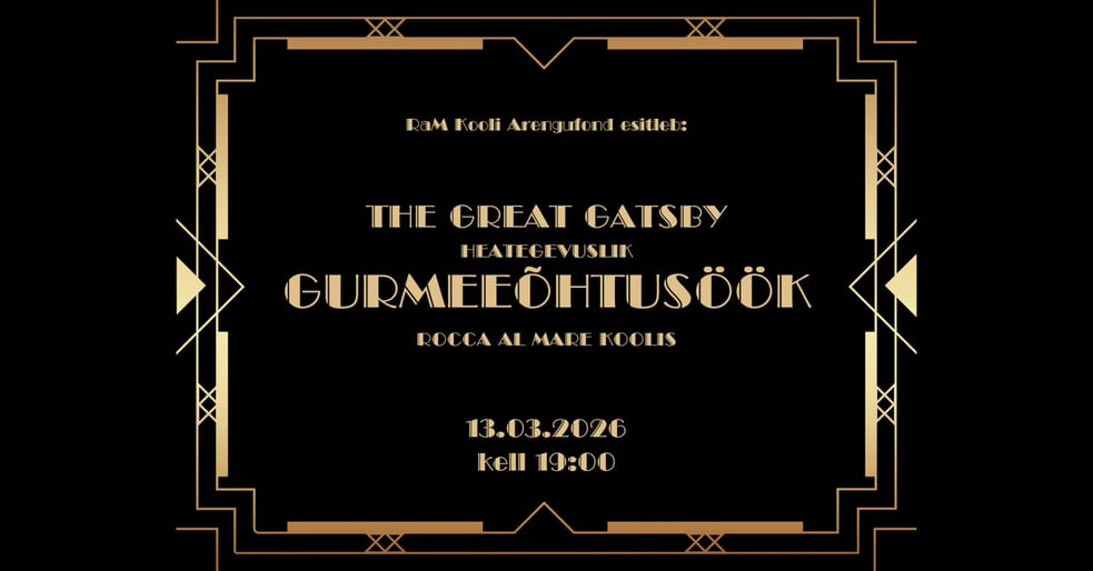 The Great Gatsby Heategevuslik Gurmeeõhtusöök