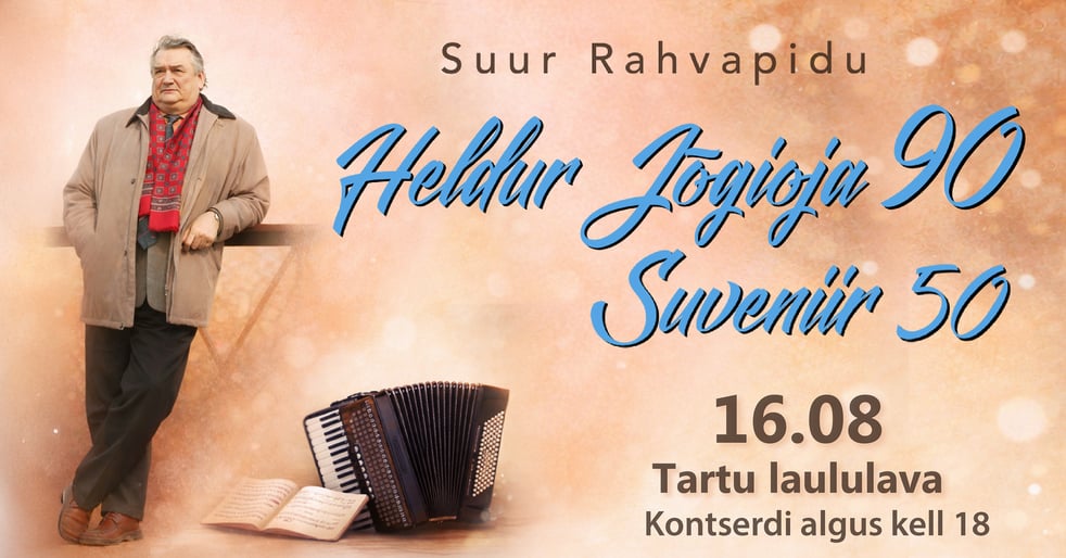 Sooduspiletid 'Heldur Jõgioja 90 ja Suveniir 50' kontserdile kuni 14. juunini!