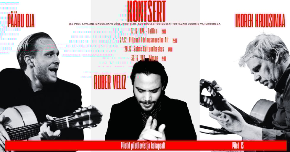 Kontsert: Indrek Kruusimaa, Pääru Oja ja  Ruber Veliz
