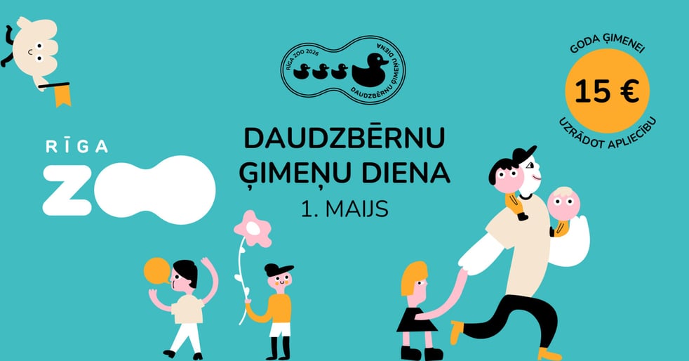 Rīga ZOO Daudzbērnu ģimenes biļete 1.maijā