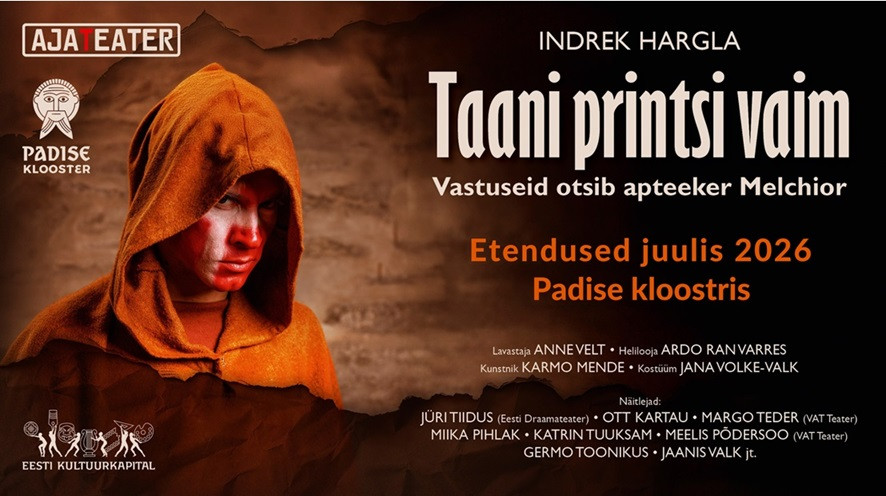 Indrek Hargla suvelavastus ''Taani printsi vaim'' Ajalooline kriminaalpõnevik, kus vastuseid otsib apteeker Melchior