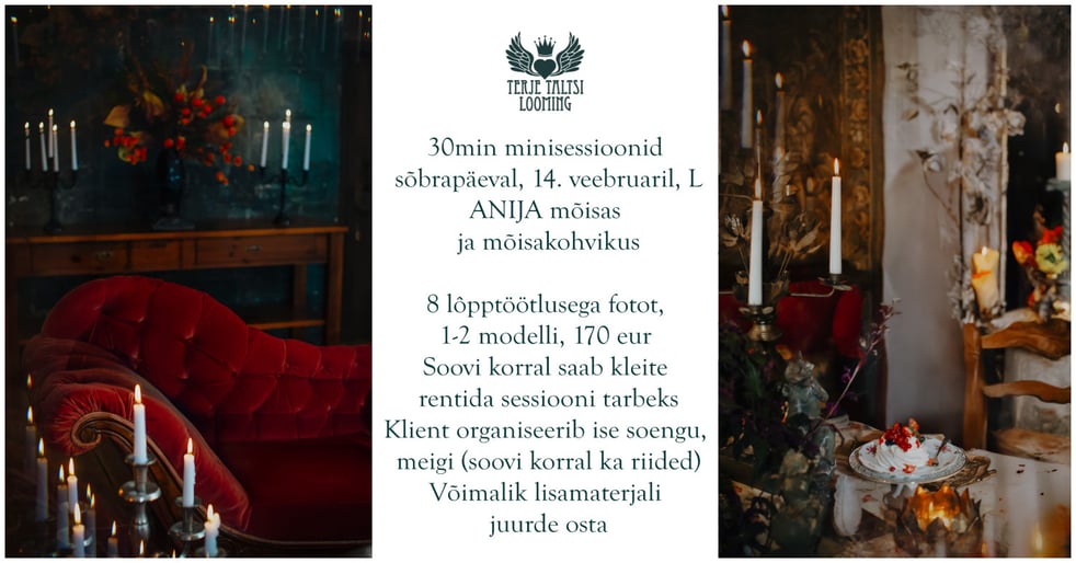 Valentinipäeva fotosessioonid Anija mõisas ja Mõisakohwikus
