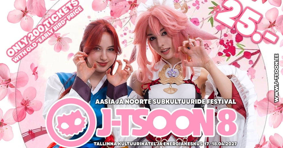 J-Tsoon 8 / Noorte- ja Aasia subkultuuride festival / 2-päeva pilet / 2-days ticket
