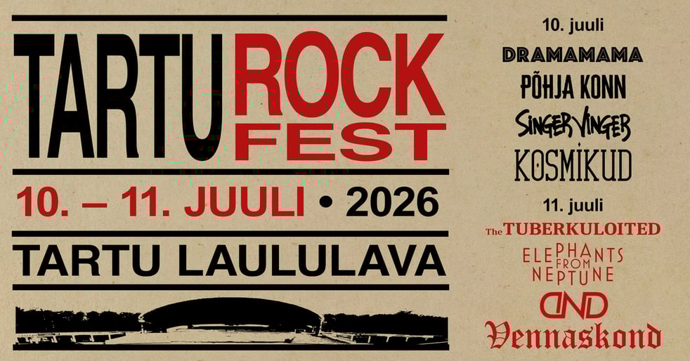 Tartu Rock Fest 2026. Päevapilet 10.07