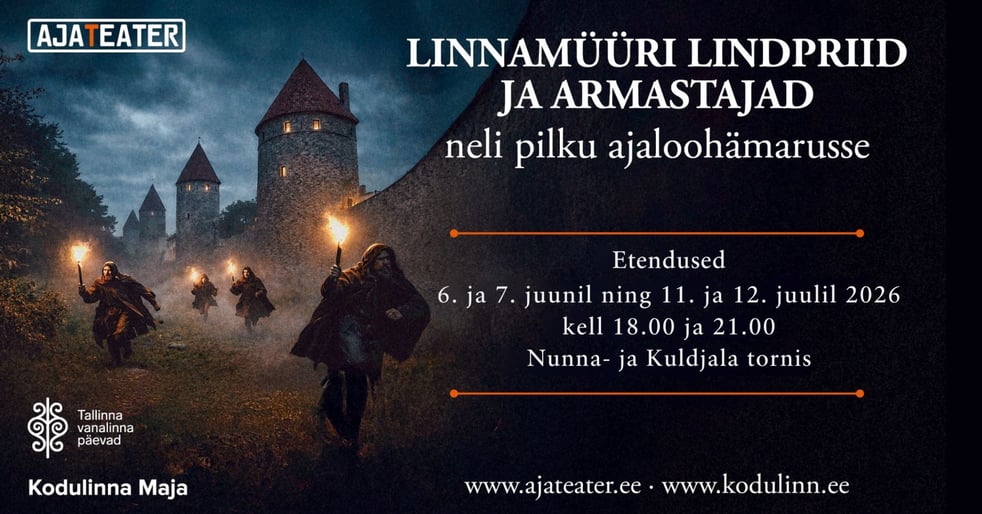 Rännaklavastus LINNAMÜÜRI LINDPRIID JA ARMASTAJAD neli pilku ajaloohämarusse
