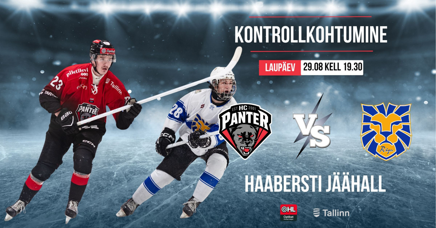 Patikrinkite susitikimą! „HC Panter“ prieš „HS Riga“. HC Panter Optibet ledo ritulio lyga.