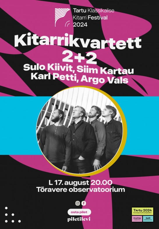 Kitarrikvartett 2+2 ValsPetti & Kartau/Kiivit - Tartu Klassikalise Kitarri Festival 2024