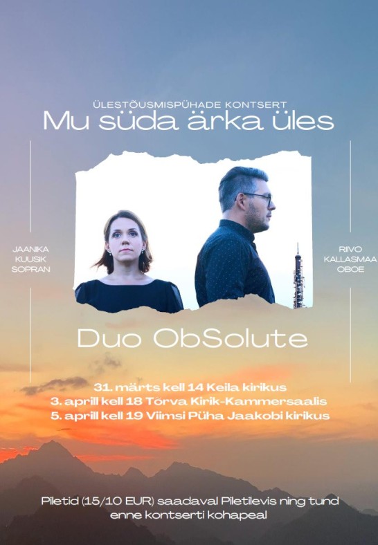 Duo ObSolute ülestõusmispühade kontsert ''Mu süda ärka üles''