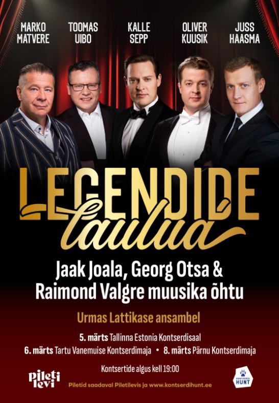 LEGENDIDE LAULUD - Jaak Joala, Georg Otsa & Raimond Valgre muusika õhtu